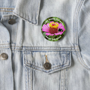 Rett der Bienen Rosa Zinnia-Blume Button