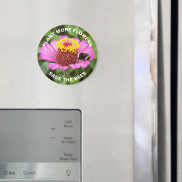 Rett der Bienen Rosa Zinnia Floral Magnet