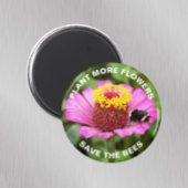 Rett der Bienen Rosa Zinnia Floral Magnet