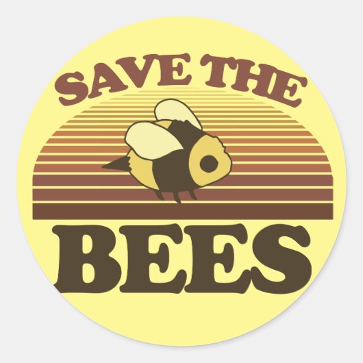 Rett der Bienen Runder Aufkleber (Vorderseite)