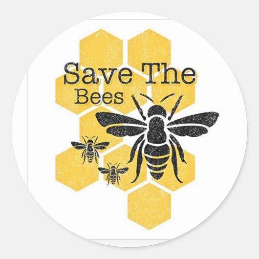Rett der Bienen Runder Aufkleber (Vorderseite)