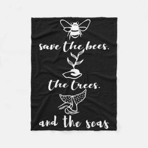 Rett der Bienen und der Meeresumwelt Fleecedecke