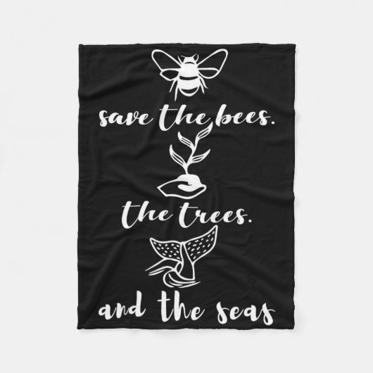 Rett der Bienen und der Meeresumwelt Fleecedecke (Vorderseite)