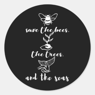 Rett der Bienen und der Meeresumwelt Runder Aufkleber
