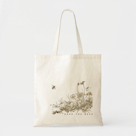 Rett der Bienen-Wildblume Tote-Tasche Tragetasche (Vorne)