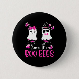 Rett der "Boo Bees Fun Breast Cancer Awareness Hal Button