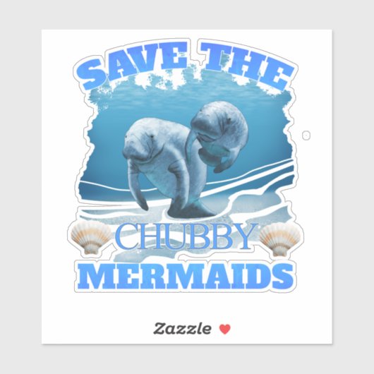 Rett der Chubby Mermaids Manatees Aufkleber (Blatt)
