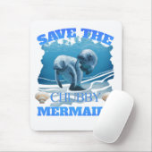 Rett der Chubby Mermaids Manatees Mousepad (Mit Mouse)
