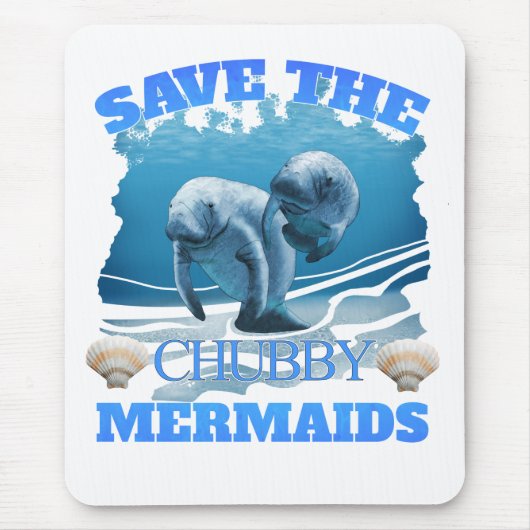 Rett der Chubby Mermaids Manatees Mousepad (Vorne)