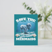 Rett der Chubby Mermaids Manatees Postkarte (Stehend Vorderseite)