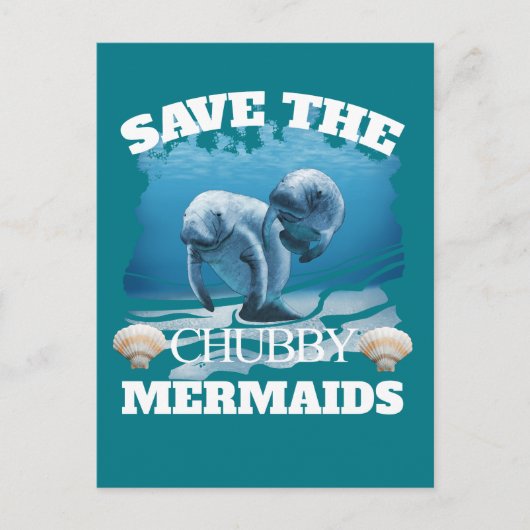 Rett der Chubby Mermaids Manatees Postkarte (Vorderseite)