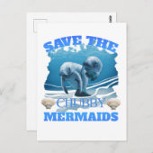 Rett der Chubby Mermaids Manatees Postkarte (Vorne/Hinten)