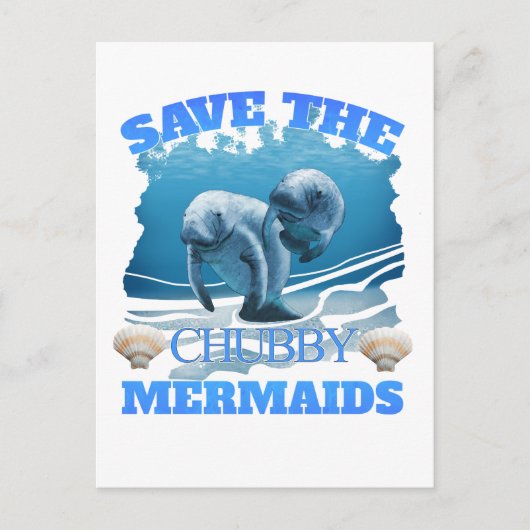 Rett der Chubby Mermaids Manatees Postkarte (Vorderseite)