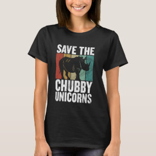 Rett der Chubby Unicorns Fett Rino Rhinoceros Retr T-Shirt