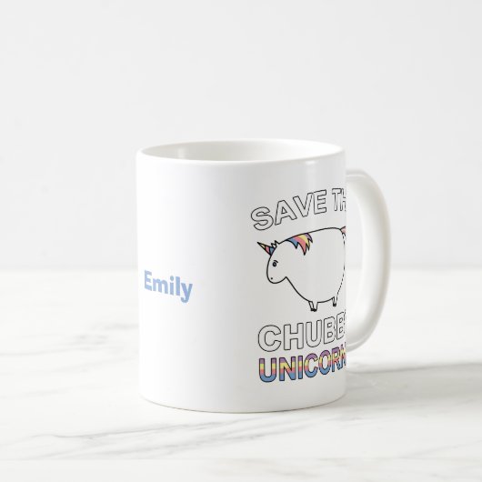 Rett der Chubby-Unicorns Kaffeetasse (VorderseiteRechts)