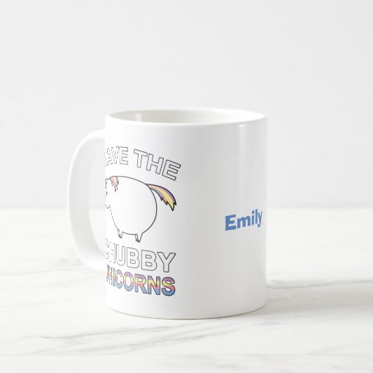 Rett der Chubby-Unicorns Kaffeetasse (Vorderseite Links)