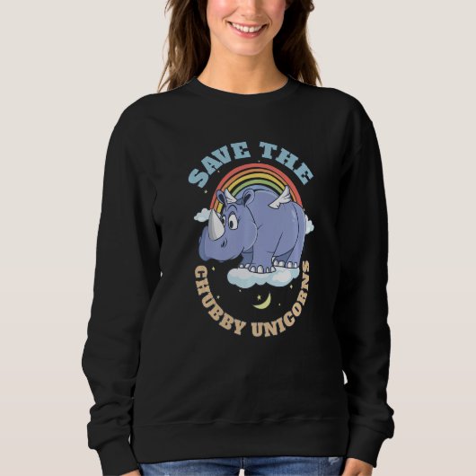 Rett der Chubby Unicorns Niedlich Rhinoceros 3 Sweatshirt (Vorderseite)