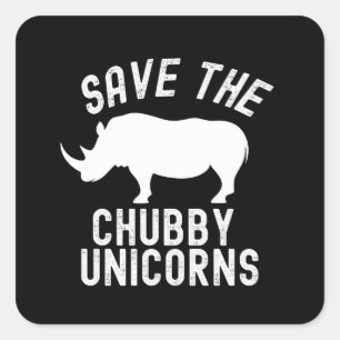 Rett der Chubby-Unicorns Quadratischer Aufkleber