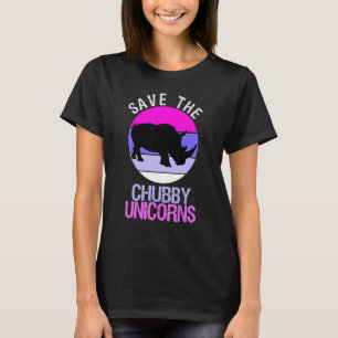 Rett der Chubby Unicorns Retro Style Rhino 1 T-Shirt