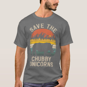 Rett der Chubby Unicorns Retro Vintag Rhino Anima T-Shirt