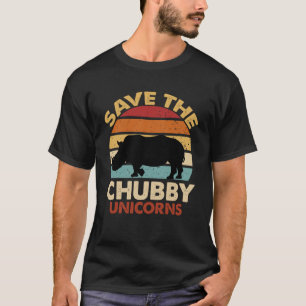 Rett der Chubby Unicorns Retro Vintag Rhino T-Shirt