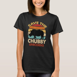 Rett der Chubby Unicorns Retro Vintag Rhino T-Shirt