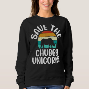 Rett der Chubby Unicorns Retro Vintag Rhino Unic Sweatshirt