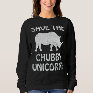 Rett der Chubby Unicorns Retro Vintag Rhino Unic Sweatshirt