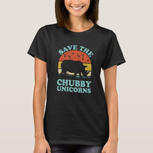 Rett der Chubby Unicorns Rhino Animal Rights Acti T-Shirt (Vorderseite)