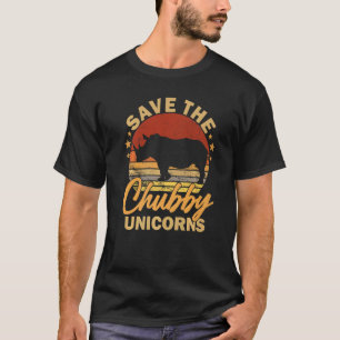 Rett der Chubby Unicorns Vintag Funny Rhino Anima T-Shirt