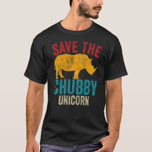Rett der Chubby Unicorns Vintag Rhino Animal Rig T-Shirt