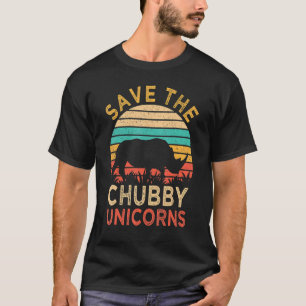 Rett der Chubby Unicorns Vintag Rhino Animal Rig T-Shirt
