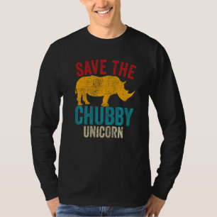 Rett der Chubby Unicorns Vintag Rhino Animal Rig T-Shirt