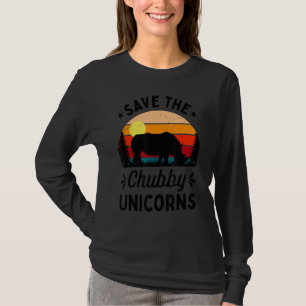 Rett der Chubby Unicorns Vintag Rhino Animal Rig T-Shirt