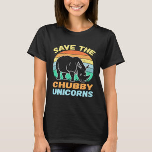 Rett der Chubby Unicorns Vintag Rhino Animal Rig T-Shirt