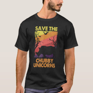 Rett der Chubby Unicorns Vintag Rhino Animal Rig T-Shirt