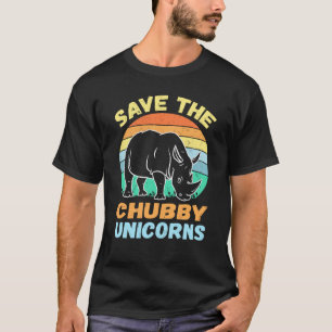 Rett der Chubby Unicorns Vintag Rhino Animal Righ T-Shirt