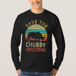Rett der Chubby Unicorns Vintag Rhino Animal Righ T-Shirt