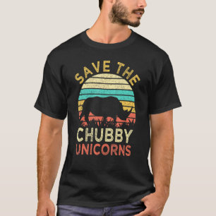 Rett der Chubby Unicorns Vintag Rhino Animal Righ T-Shirt