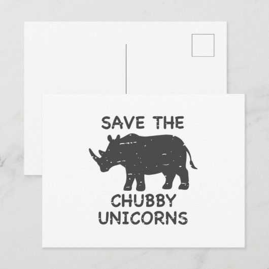 Rett der Chubby-Unikorne - Wählen Sie die Hintergr Postkarte (Vorne/Hinten)