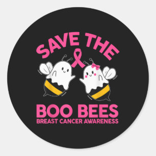 Rett der Ees Boo Bees Breast Cancer Halloween Wome Runder Aufkleber