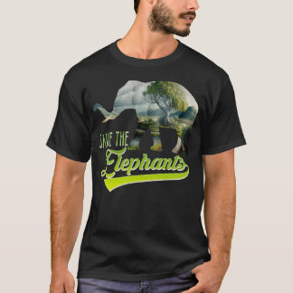 Rett der Elefantenschutzart Tierschutz T-Shirt