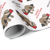 Rett der Energie | Funny Sloth Personalisiert Geschenkpapier (Rolleneckpunkt)