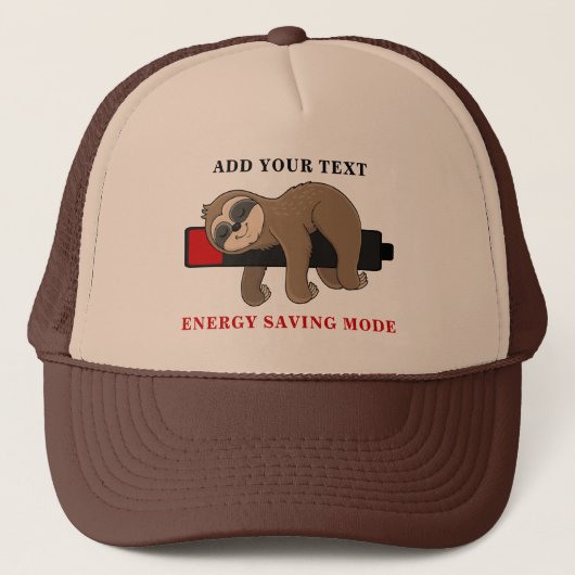 Rett der Energie | Funny Sloth Template Truckerkappe (Vorderseite)