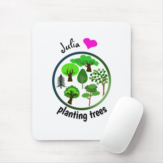 Rett der Erde durch Baumpflanzen Mousepad (Mit Mouse)