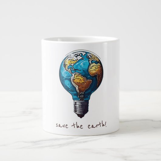 Rett der Erde Jumbo-Tasse (Vorderseite)