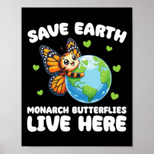 Rett der Erdmonarchie-Schmetterlinge leben hier au Poster