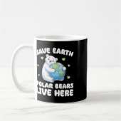 Rett der Erdpolarbären live Here Earth Day Kaffeetasse (Links)