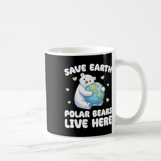 Rett der Erdpolarbären live Here Earth Day Kaffeetasse (Rechts)