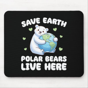 Rett der Erdpolarbären live Here Earth Day Mousepad